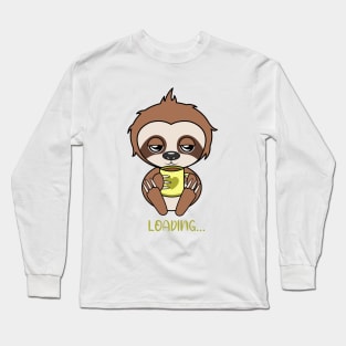 Loading, cute sloth Long Sleeve T-Shirt